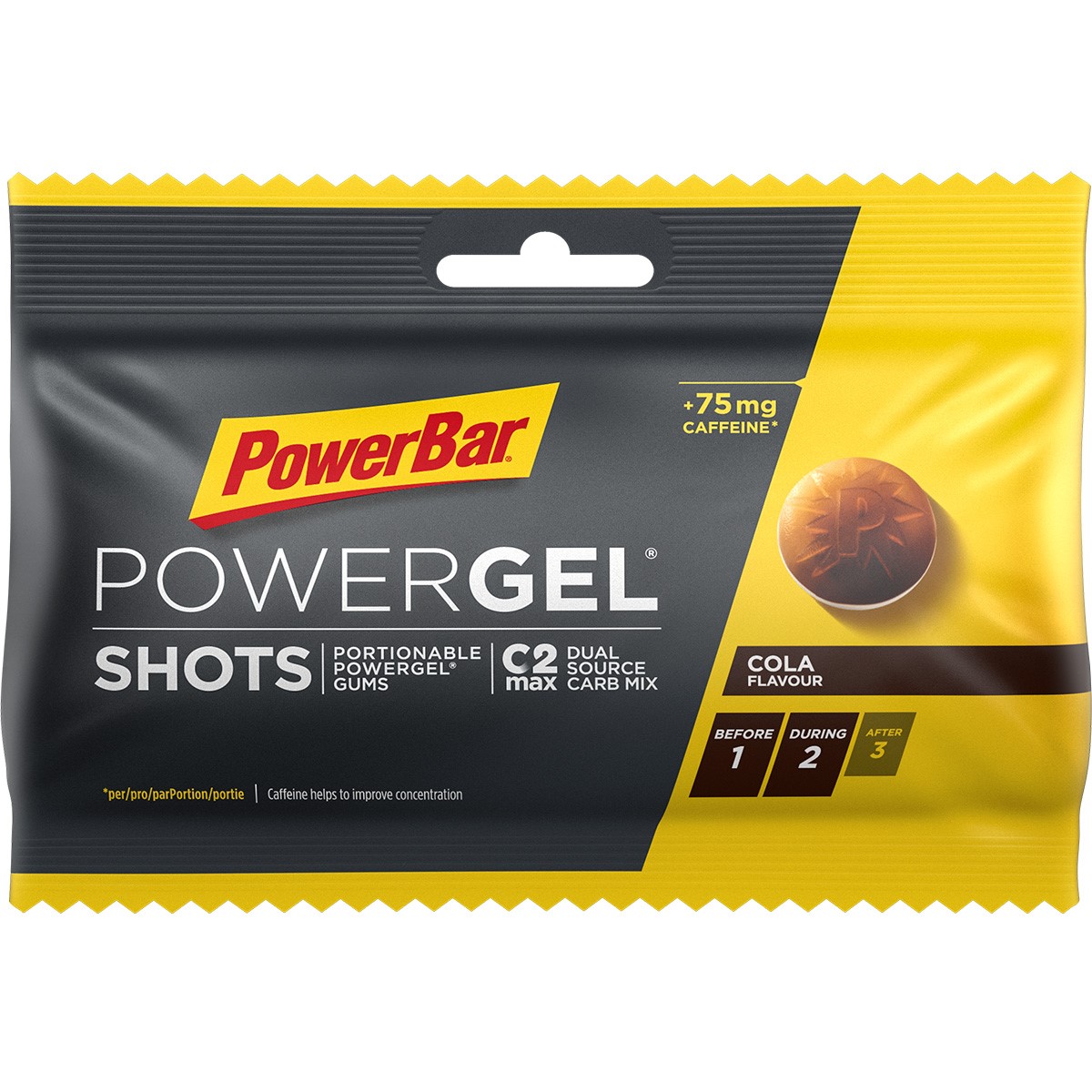 Powerbar Powergel Shots - Vingummi - Cola & Koffein Tilbehør > Energiprodukter > Energigel